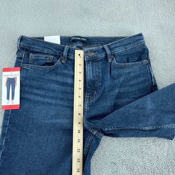 Calvin Klein Womens Straight-Leg High Rise Dark Wash Jeans NWT 0862 - Picture 5 of 11